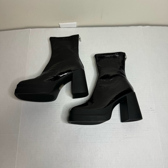 Free People Black Double Stack Platform Boot NEW Size 8.5 - Picture 5 of 9